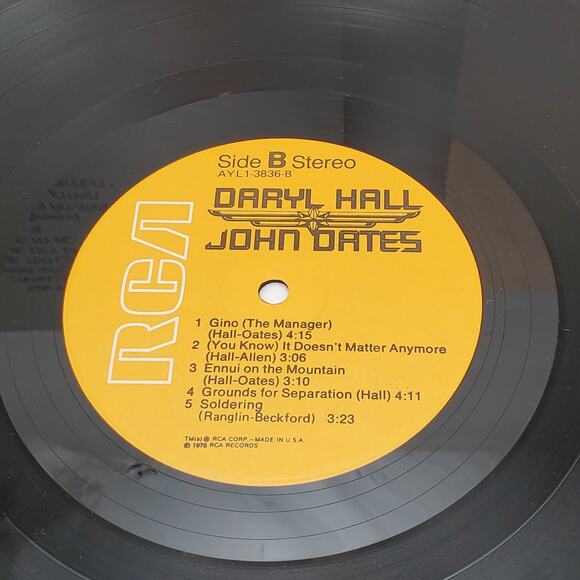 Daryl Hall & John Oates 1975 RCA LP AYL1-3836-A Vinyl First Pressing Vtg USA - Picture 8 of 10